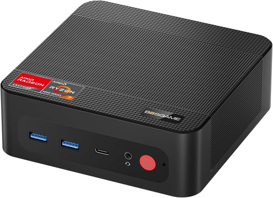 BOSGAME P4 Plus Dual 2.5G LAN mini gaming-pc, AMD Ryzen 7 5825U processor (tot 4,5 GHz), Windows 11 Pro mini-computer, 32 GB DDR4 RAM, 1 TB PCIe 4.0 SSD, mini-gaming-desktop-pc