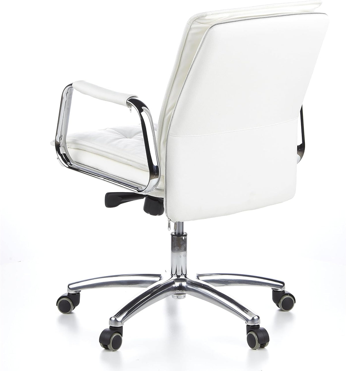hjh OFFICE 600932 bureaustoel managersstoel VILLA 10 Napaleder Creme Wit, robuuste uitvoering, middelhoge rugleuning, ergonomisch