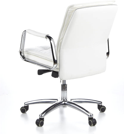 hjh OFFICE 600932 bureaustoel managersstoel VILLA 10 Napaleder Creme Wit, robuuste uitvoering, middelhoge rugleuning, ergonomisch