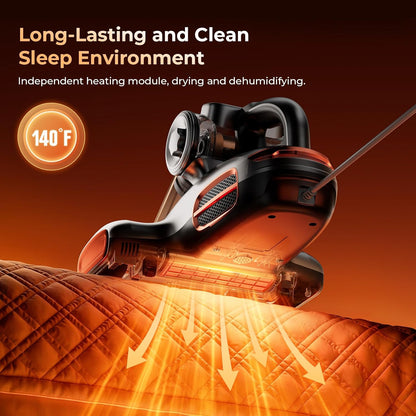 JIGOO T600 Matrasstofzuiger met UV-licht, 700W/15kPa hete lucht & 99,9% allergenenverwijdering, 60 °C ontsmetting voor bedden/banken/tapijten, luchtzuivering-aroma-negatief ion
