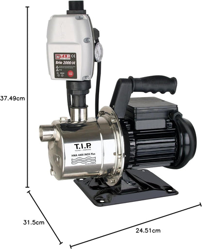 Hydrofoorpomp – Drukpomp – Waterpomp – Tuinpomp – Dompelpomp – 900 Watt Motor – Roestvrijstalen Behuizing met Droogloopbeveiliging