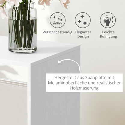 HOMCOM Mobile Wardrobe Wardrobe with Shelf 4 Casters for Living Room Bedroom, Aluminum Alloys, 60 x 40 x 128 cm, White - QUORE