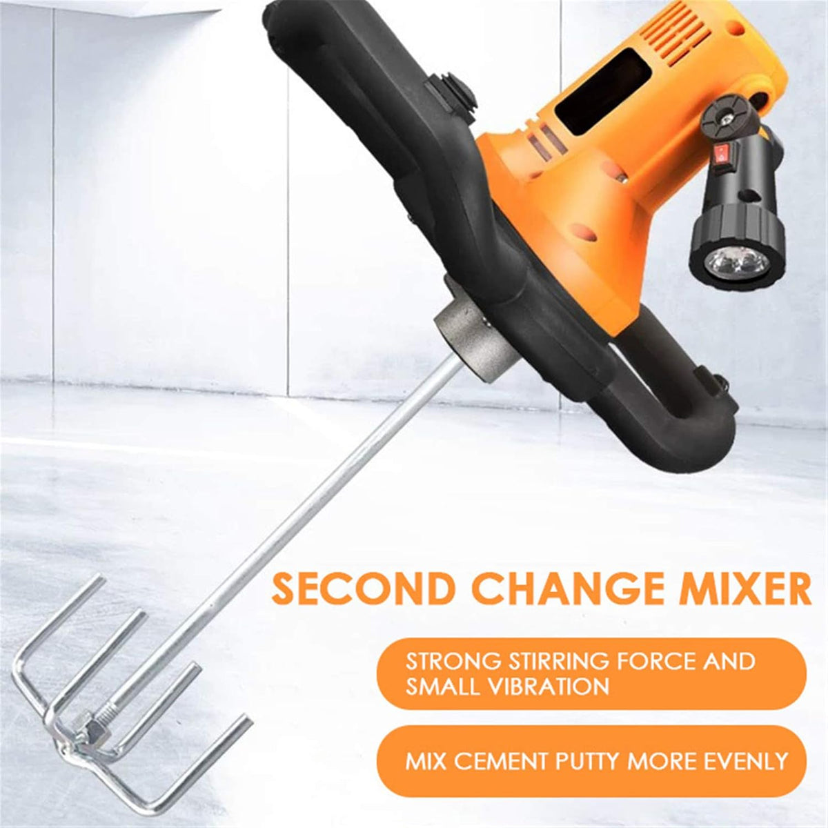 multifunctional wall smoothing and polishing machine Concrete trowel with variable speed from 80–600 rpm with mixing rod and 4 sanding papers (39x40x36)