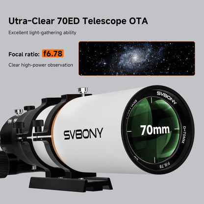 Telescoop – Sterrenkijker – Astronomische Kijker – Refractor – Verrekijker – 70mm ED Lens – Veldcorrector Voor Haarscherpe Astrofotografie
