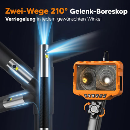 1,6 m lange endoscoop met 7 inch scherm en twee camera's