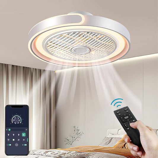 ASJK Stille Plafondventilator 72W 7200 lm met Verlichting, Plafondventilator Plafondlamp met Afstandsbediening 6 Windsnelheden, 3 Kleurtemperaturen, 6 Omkeerbare Snelheden. Wit