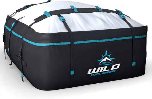 Car Rooftop Cargo Carrier Bag XL: 6 Koffer Universele Auto Top Carrier Zonder Dakdrager - Auto Topper Bagagedrager Waterdicht - Auto Daktas - Bagagerek SUV -6 Haken, Mat, Opslag Dak Cargo Bag