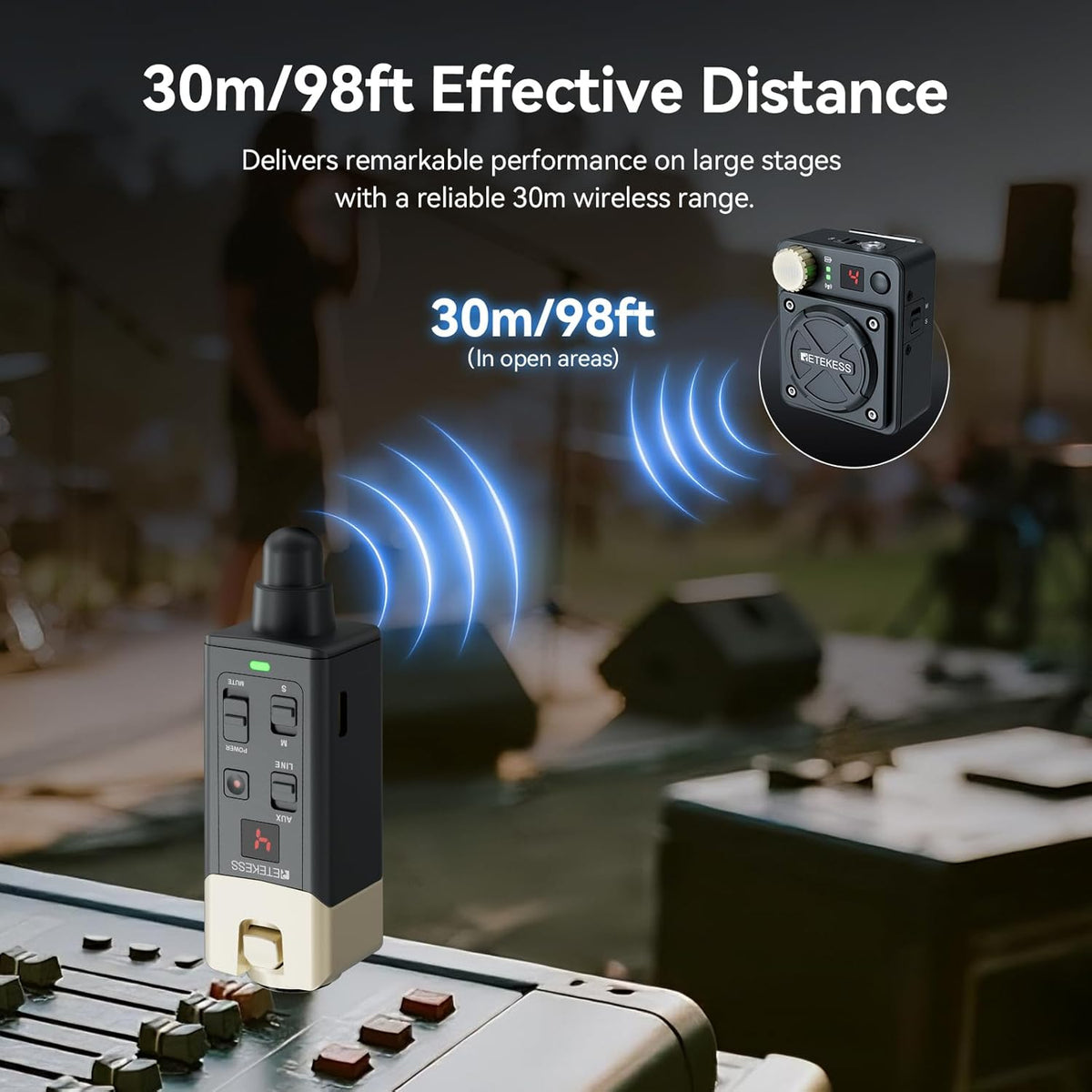 Draadloos In-Ear Monitorsysteem – Draadloos Digitaal Monitorsysteem – In-Ear Monitor – Monitoringsysteem – Monitorset – 8 Onafhankelijke Kanalen – Mono/Stereo Schakelbaar