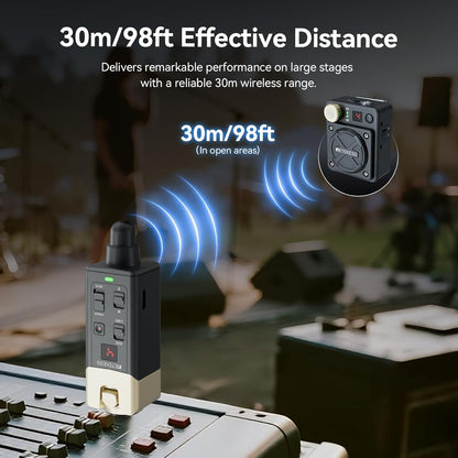Draadloos In-Ear Monitorsysteem – Draadloos Digitaal Monitorsysteem – In-Ear Monitor – Monitoringsysteem – Monitorset – 8 Onafhankelijke Kanalen – Mono/Stereo Schakelbaar