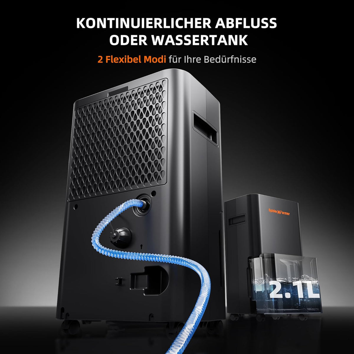 SPIDER FARMER Grow Box 12L/24H elektrische luchtontvochtiger met afvoer- en ventilatiepijp, automatische ontdooiing, 24-uurs timer, ideaal voor kweektent