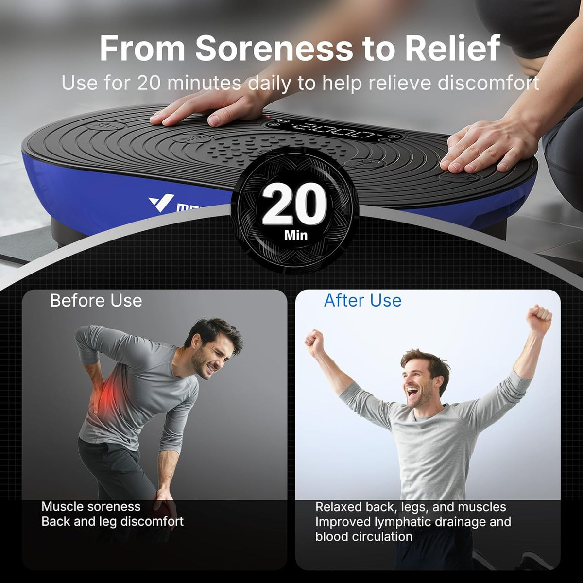Trilplaat – Vibratieplaat – Fitnessplaat – Trainingsplatform – Spiertrainer – 99 Intensiteitsniveaus – Ingebouwde Bluetooth Speaker