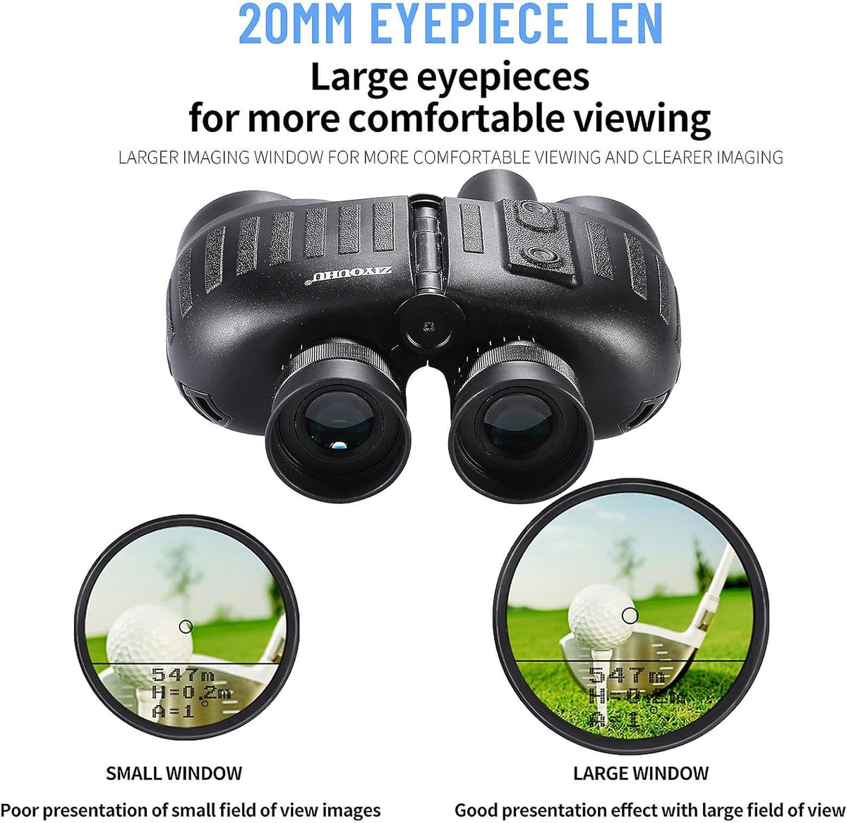 8x40 verrekijker voor volwassenen uitgerust met afstandsmeter en kompas, IP65 waterdichte UHD-verrekijker, gezichtsveld 8°, OLED-glas voor vogels kijken, zeilen, varen vissen