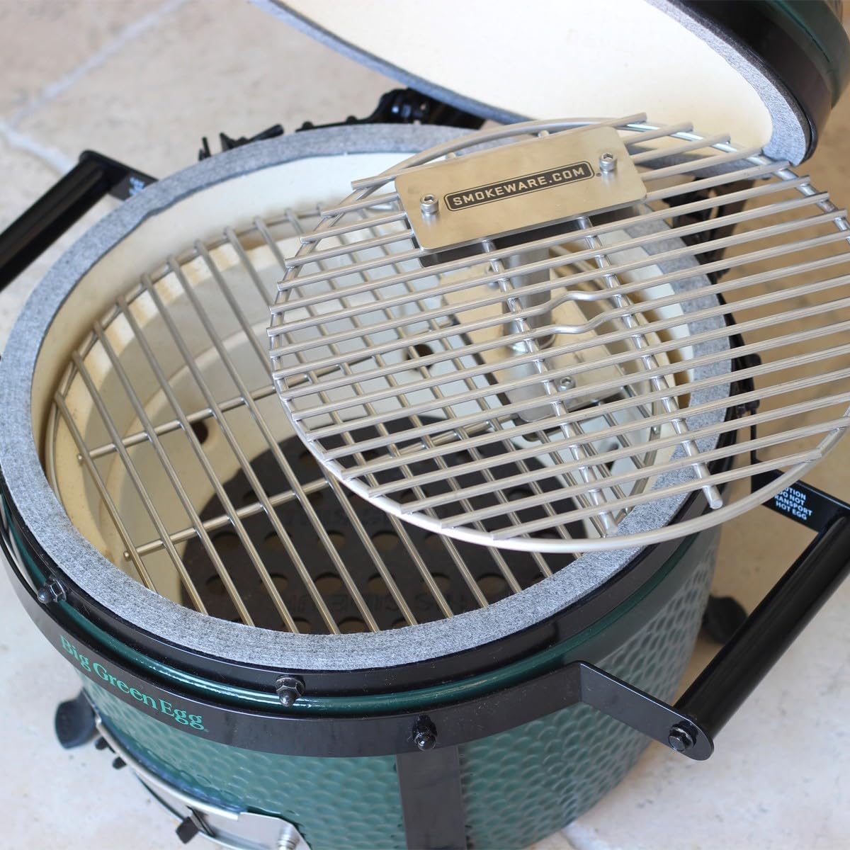 BBQ Plus Smokeware Grote Draaibare Grate Stacker Combo 40,6 cm rooster met 12,7 cm Stacker - Kamado Joe Classic/L Groen Ei (onderste rooster niet inbegrepen)