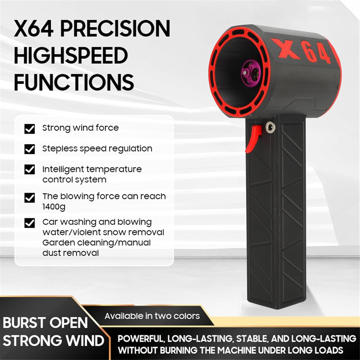 Jet Blower – Blazer – Luchtblazer – Draadloze Ventilator – Turbo Blower – Krachtige 64mm Brushless Motor – Snelle 8000mAh USB Type-C Oplaadbare Batterij