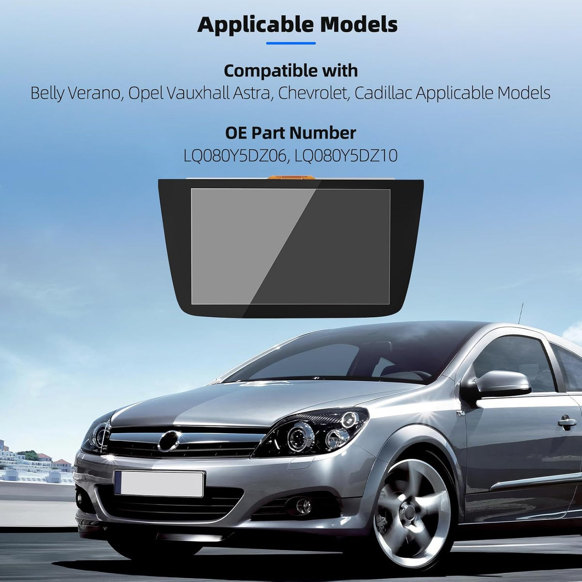 KAOLALI LQ080Y5DZ10 LQ080Y5DZ06 LCD-radiodisplay, touchscreen, 8 inch, compatibel met Opel Astra k Vauxhall, voor Belly Verano Cadillac