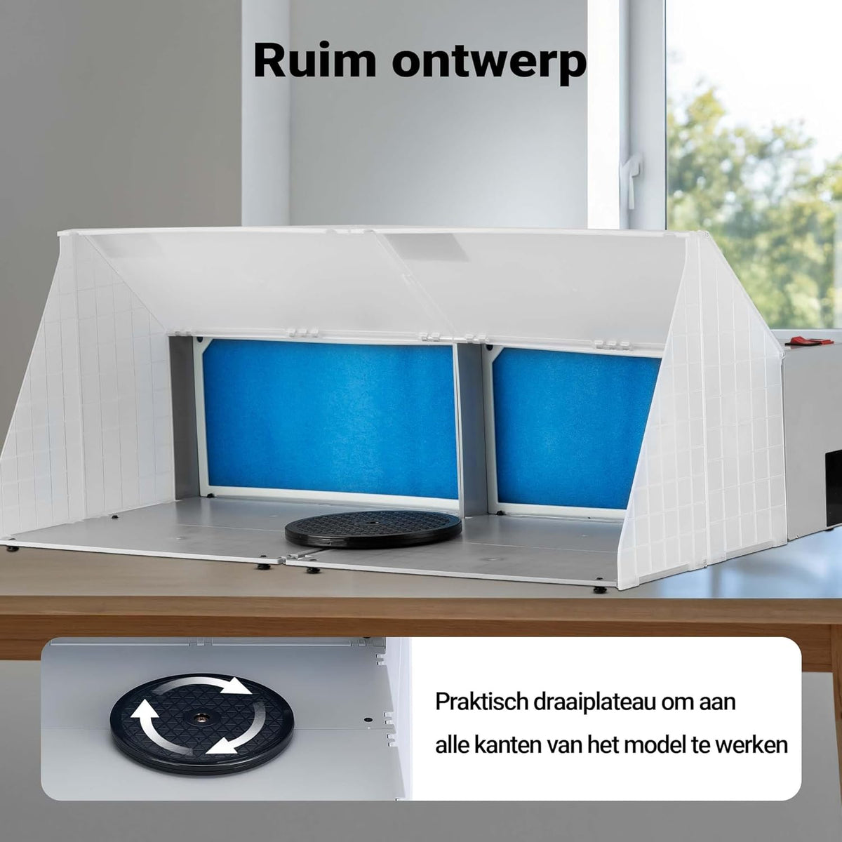 Wiltec dubbel afzuigsysteem 8 m³/min voor verf- en soldeerdampen, afzuiginstallie voor het wegzuigen van lucht bij fijne deeltjes