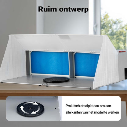 Wiltec dubbel afzuigsysteem 8 m³/min voor verf- en soldeerdampen, afzuiginstallie voor het wegzuigen van lucht bij fijne deeltjes