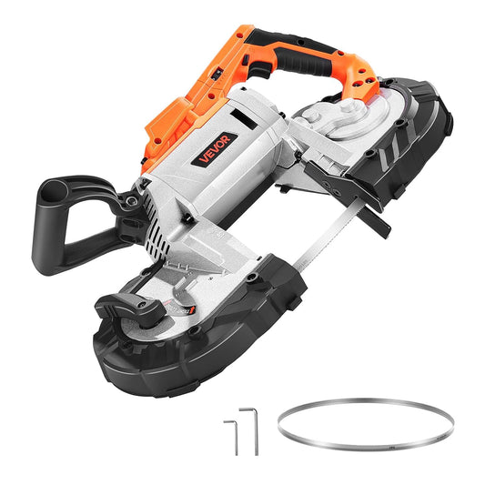 VEVOR Portable Band Saw, 20 V, 127 mm Deep Cut, 360 W with Brushless Motor, Portable and Compact, Wireless, Hook for Hanging, Variable Speed, Nude Tool Only