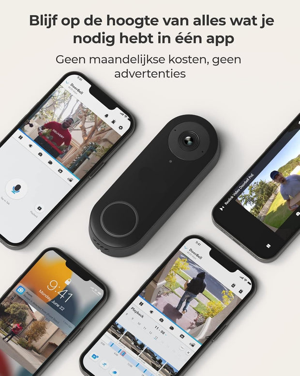 Deurbel Camera - Beveiligingscamera - Camerabewaking - Draadloos - met 2K - Super HD Video - 180° Diagonaal Beeld - Tweerichtingsaudio - Persoonsdetectie - Waterdicht - Waarschuwingen - Werkt met Alexa -  Wit