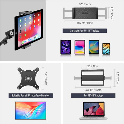 NEEWER Overhead Camera Stand Bureau Mount Rig met 4 Boom Arms voor Fotografie Video Licht Ring Licht Mount Webcam Mic Compact DSLR voor Live Streaming Uitzending Online Onderwijs Vergadering, DS007