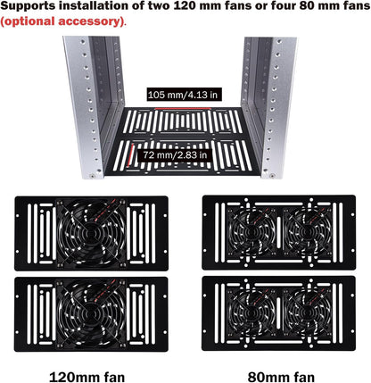 10 Inch 12U Rackkast Zilver – Serverrack – Netwerkrack – Patchkast – AV-rack – Open Frame – 260 mm Diep