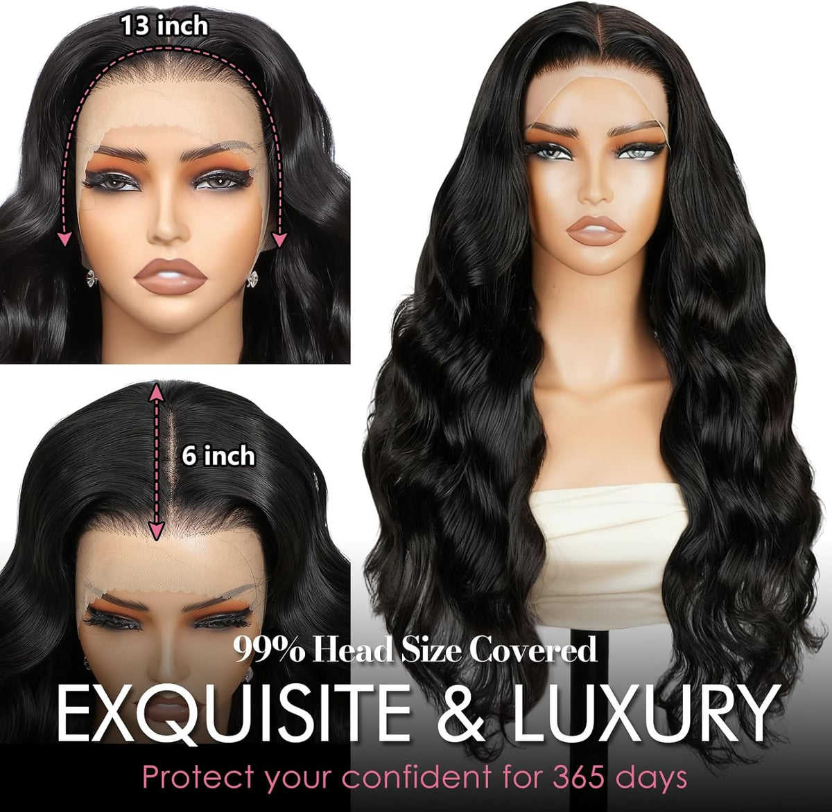 13x6 HD Lace Front Pruik – Pruik van Echt Haar – Haarpruik – Lace Wig – Human Hair Pruik – HD Transparant Swiss Lace – 18 Inch Body Wave