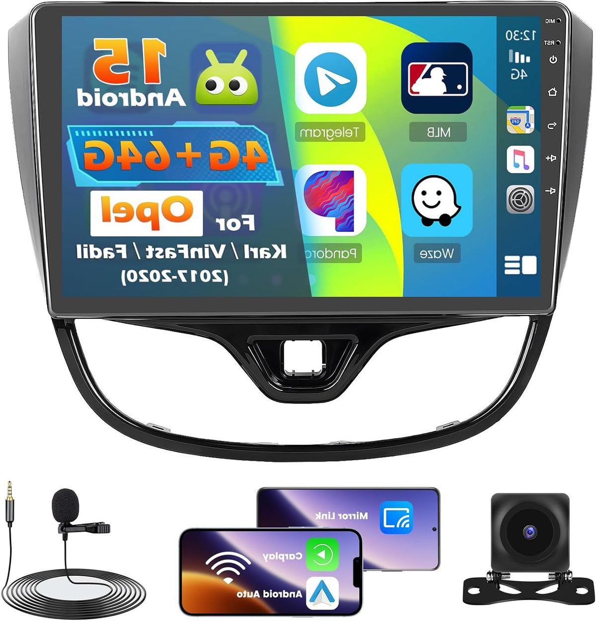 Android Autoradio – Auto Stereo – Multimedia Systeem – Navigatie Radio – Touchscreen Radio – 9 Inch Display – Draadloze CarPlay & Android Auto – Inclusief Achteruitrijcamera met Nachtzicht