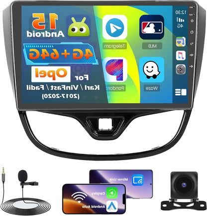 Android Autoradio – Auto Stereo – Multimedia Systeem – Navigatie Radio – Touchscreen Radio – 9 Inch Display – Draadloze CarPlay & Android Auto – Inclusief Achteruitrijcamera met Nachtzicht