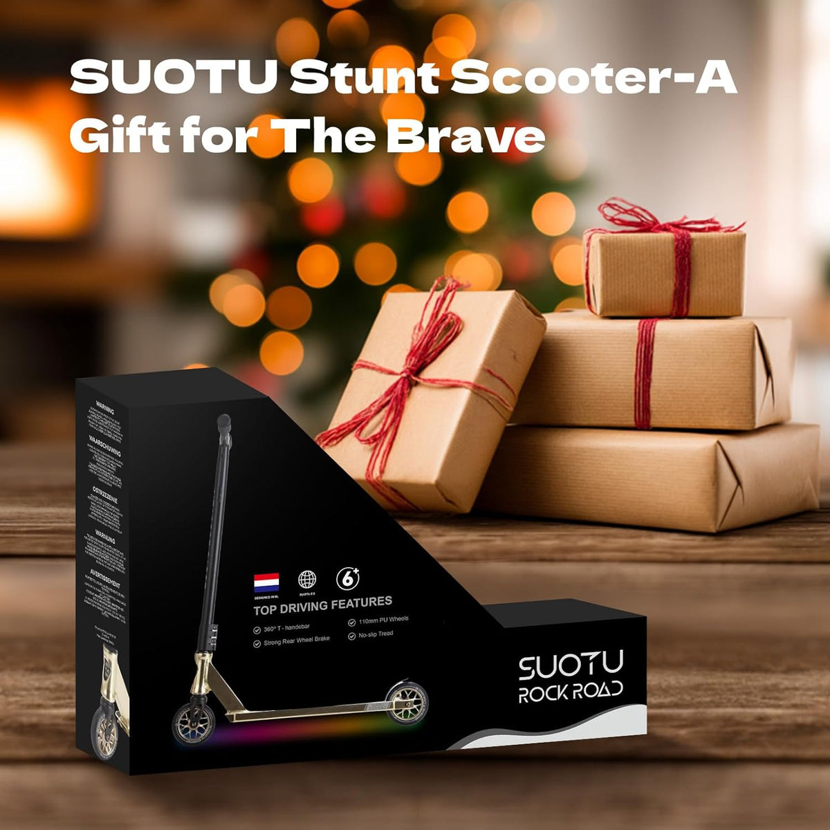 SUOTU Professionele Stuntstep, 360° Besturing, Stunt Scooter met 110mm PU Wielen, Trick Scooter voor Kinderen, Tieners en Volwassenen, Laadvermogen: 100 kg, Aluminium
