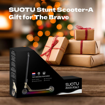 SUOTU Professionele Stuntstep, 360° Besturing, Stunt Scooter met 110mm PU Wielen, Trick Scooter voor Kinderen, Tieners en Volwassenen, Laadvermogen: 100 kg, Aluminium