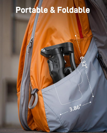 hohem iSteady V3 Gimbal Smartphone, geüpgraded 3-assige gimbal stabilisator, magnetische AI-tracker, afneembare controller, ingebouwde verlengpool en tripod, opvouwbare stabilisator voor live