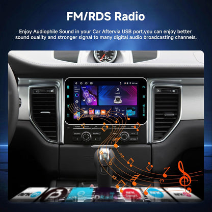 Android 13 autoradio 1 DIN draadloze CarPlay Android Auto, Podofo 9-inch touchscreen 4G+64G radio Bluetooth 5.0 FM/RDS GPS HiFi EQ WiFi stuurwielbediening achteruitrijcamera