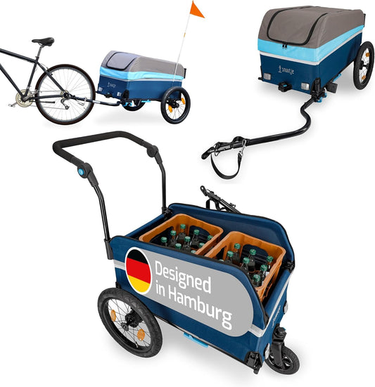 bolderkar opvouwbaar voor bicycle | Fietsaanhanger, perfect als boodschappenhulp en transportwagen | aanhanger voor op de fiets | afdekking met reflecterende strepen