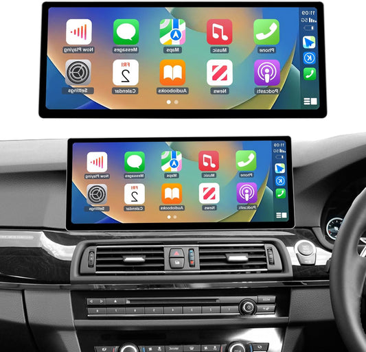 Road Top CarPlay Screen, 12.3 inch Car Radio Touch Screen for BMW 5 Series F10/F11 with NBT System (2012-2016 year), Car Stereo with Narrow Bezel, Compatible with Apple CarPlay/Android Auto/MirrorLink - QUORE