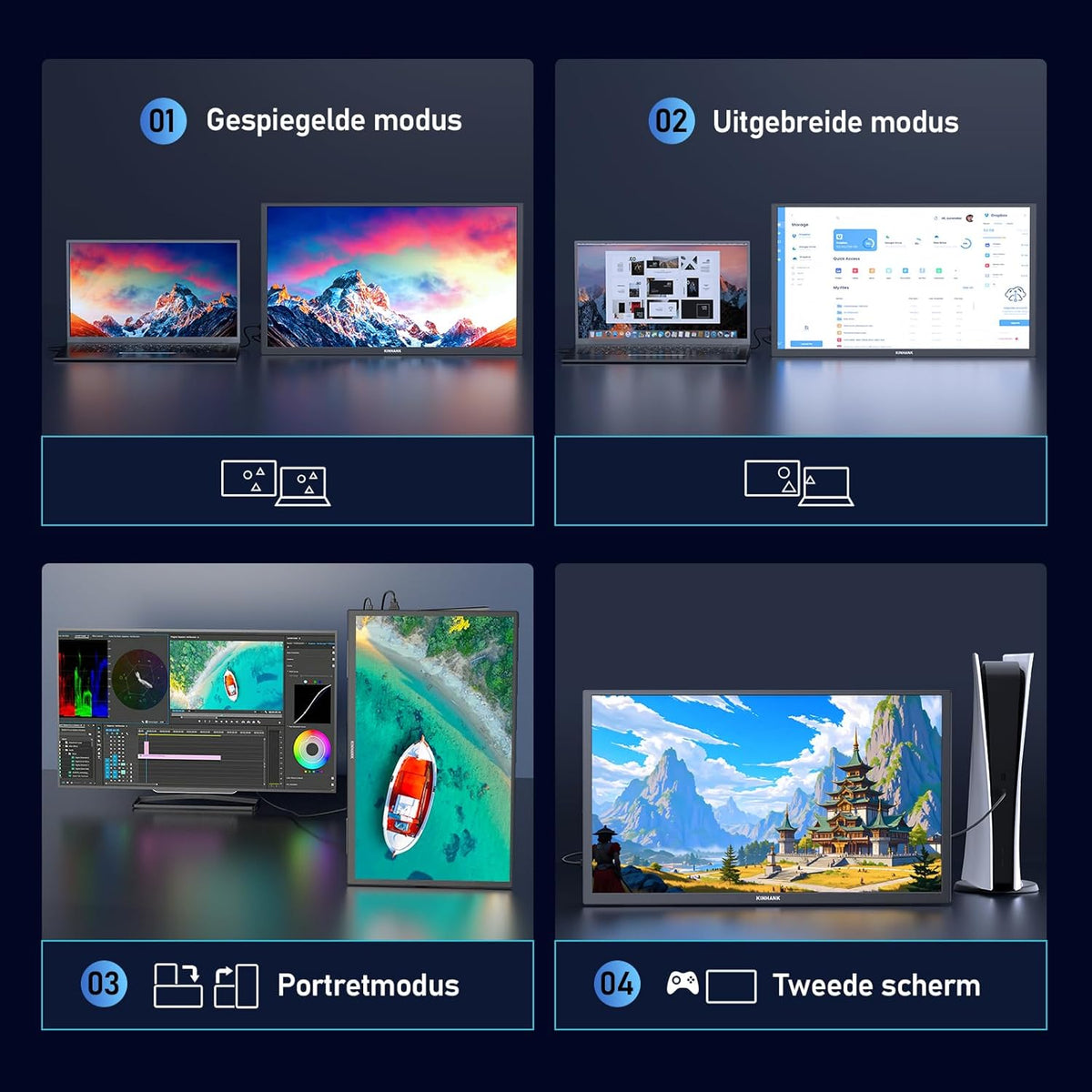 4K Portable Monitor, 18.4 inch Portable Screen, Google TV, 3840*2160 UHD Portable Display, HDR, 85% NTSC, IPS matte eye care screen for PC/laptop/phone/tablet/Xbox/PS4/5/Switch, USB C/HDMI - QUORE