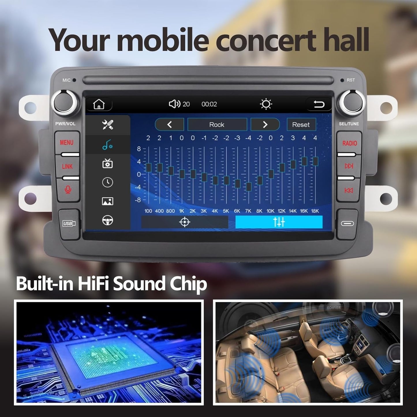 Autoradio – Multimedia Speler – Inbouwradio – Touchscreen Radio – Auto Stereo – 7-Inch Touchscreen – Wireless CarPlay & Android Auto