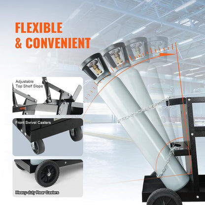 Lastrolley – Laskar – Lastaakwagen – Laswagen – Lasgereedschap Trolley – 4 Laden Opbergruimte – Draagkracht Tot 120 Kg