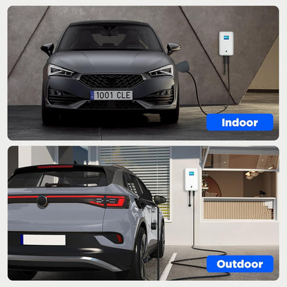 Morec 11KW driefasig EV laadstation laadkabel 16A EU standaard wandbox Type 2 oplader IEC 62196-2 stekker met stroomkabel naar verdeelkast Draagbare snelwanddoos 6.1m