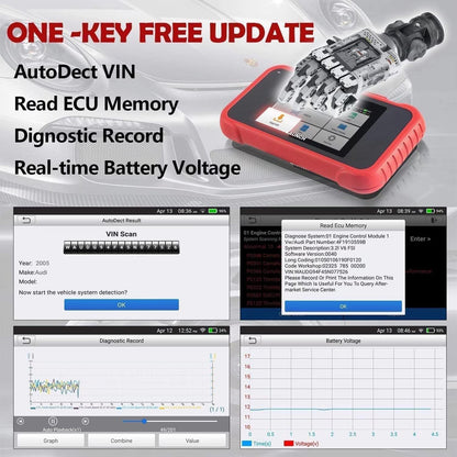 Launch CRP123E V2.0 OBD2 diagnostische apparaat auto uitlezing auto Code Reader voor motor, ABS, SRS, automatische transmissie, 7 resets: ABS ontlucht/olie/SAS/gasklep/PF/EPB etc