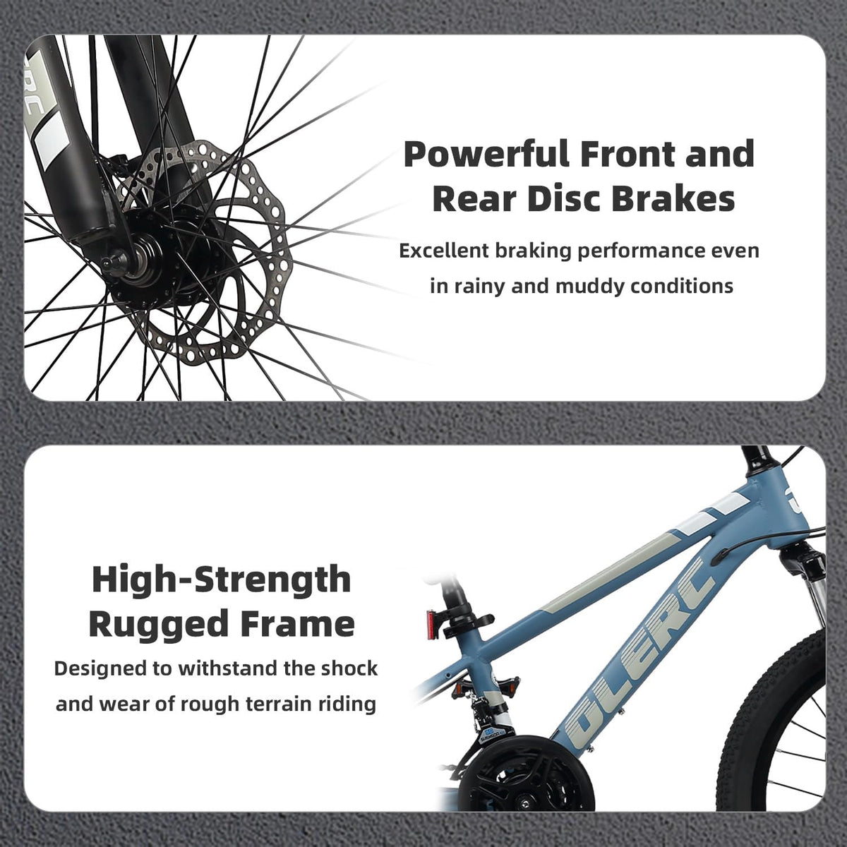 Glerc Skyline Kinder Mountainbike voor Jongens en Meisjes, 24 Inch Kinderfiets voor Jeugd van 10 11 12 13 14 15 16 17 18 Jaar, 21 Versnellingen Fiets met Voorvering en Schijfremmen, Blauw