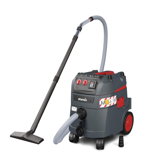 Starmix Nat- en droogzuiger iPulse M-1635 Safe, hoogwaardige veiligheidszuiger voor bouwplaats en werkplaats (1600 Watt, 35 L)