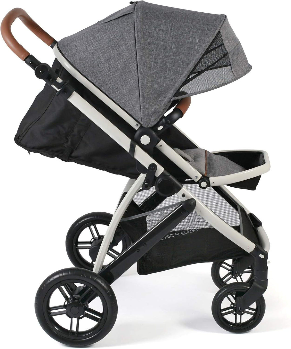 CHIC 4 BABY 177 21 Combi-kinderwagen Torre, set met reiswieg, sportzitje en Maxi-Cosi-adapter, grijs