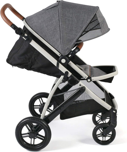CHIC 4 BABY 177 21 Combi-kinderwagen Torre, set met reiswieg, sportzitje en Maxi-Cosi-adapter, grijs