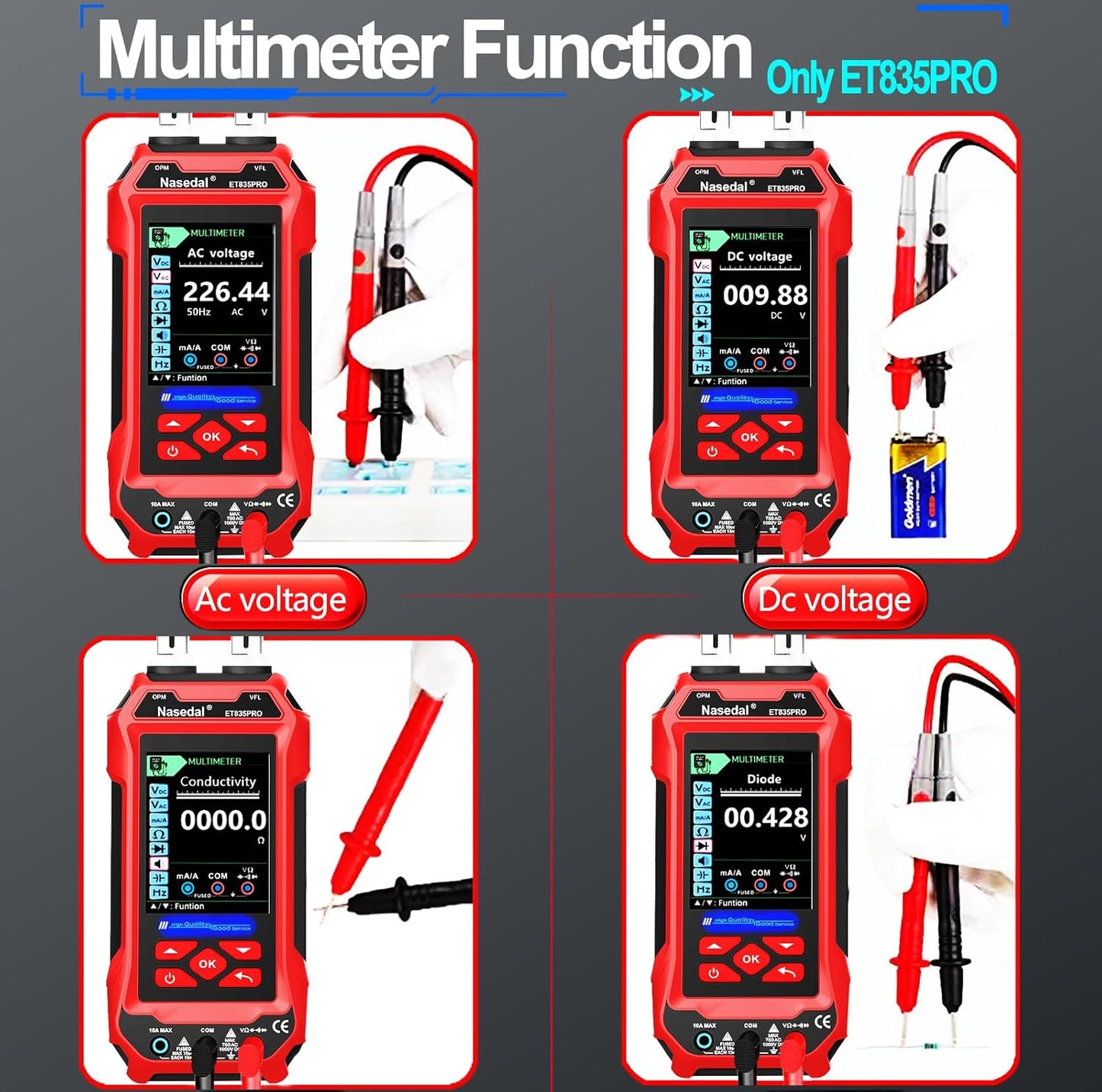 Netwerkkabeltester, optische vermogensmeter, VFL 4 IN 1, draadtracker RJ45 CAT5 CAT6 CAT7 CAT8 test UTP STP QC kabellengte scanpoort Flashng tester POE