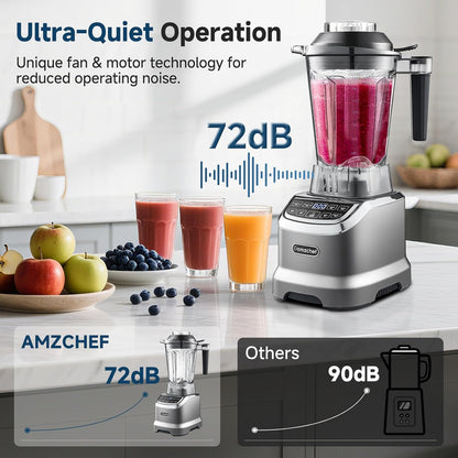 AMZCHEF 2-in-1 blender met twee mixcontainers - krachtige mixer 1800 W