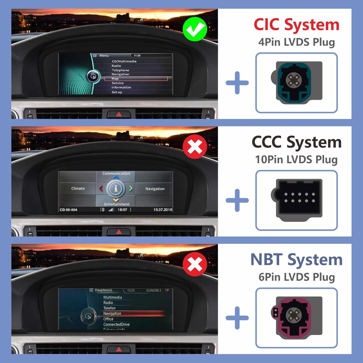 Autoradio voor BMW CIC Systeem – Multimedia Ontvanger – Touchscreen Radio – Inbouwradio – Auto Stereo – 8,8 Inch Scherm – Draadloze Apple CarPlay & Android Auto