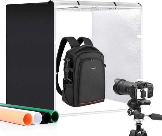 Fotobox – Fotostudio – Lichtbox – Fototent – Fotocabine – 80 x 80 x 80 cm – 234 LED-lampen – 4 Achtergronden