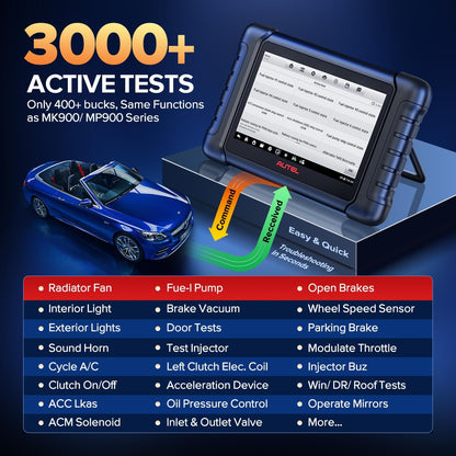 Autel MaxiCheck MX808S Auto Diagnose: 2026 Recenter Dan MK808S MK808BT Pro, Bidirectionele Scanner zoals MK900 MX900 MK900BT, 3K+ actieve tests, 28+ Resetten, Alle Systeem, OS11