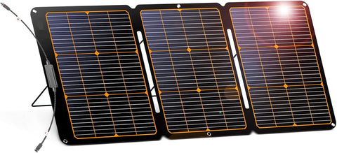 Zonnepanelen met Stekker - Zonnepaneel-Oplader - Zonnepaneel - 120 W - Opvouwbare - Draagbaar - voor Camping - Stroomuitval - Noodsituaties - 20.9V - 20A - IP68 Waterdichte - 60.5 x 2.59 x 46.51 cm - Zwart