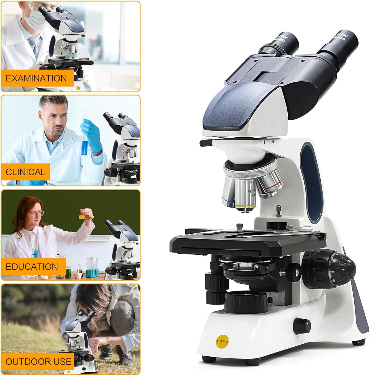 Swift SW400INF-B-CL 40X-2500X Magnificatie, Infinity Optical System Research-Grade Binocular Microscoop Compound Lab met Wide-Field10X/25X Eyepieces, Mechanical Stage, UltraPreciseFocusing
